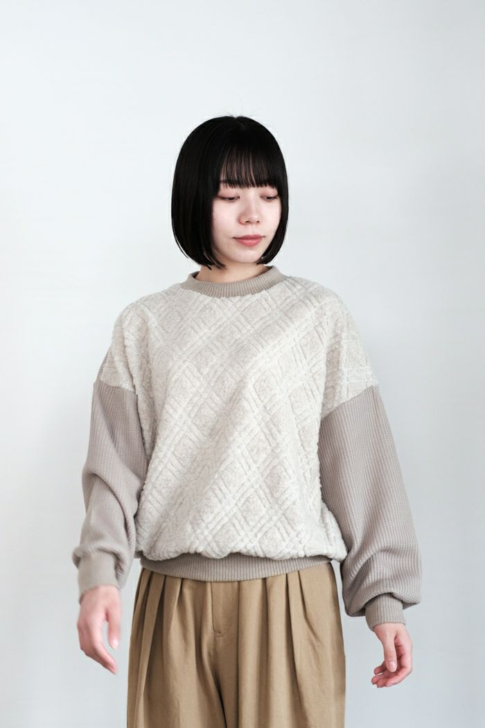 e’ternite’ de Soi-e エテルニテドゥソワ <BR>パイルジャガードバイアス柄プルオーバー(24AW）