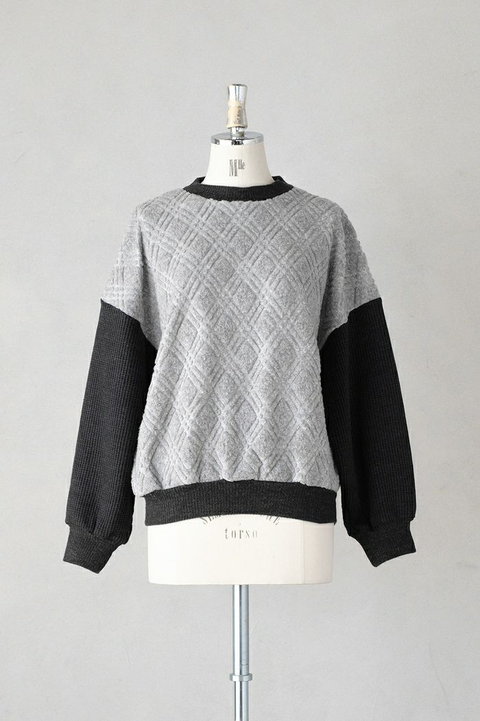 e’ternite’ de Soi-e エテルニテドゥソワ <BR>パイルジャガードバイアス柄プルオーバー(24AW）