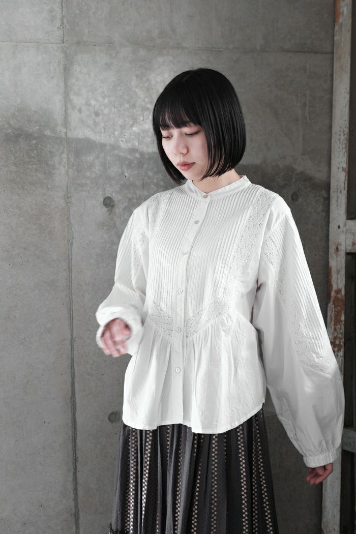 éternité de Soi-eソワ インド綿総レース刺繍ブラウス レーヨン