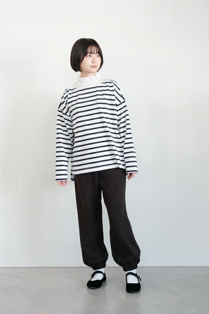 Porter des boutons ポルテデブトン フリルカラーバスクシャツ