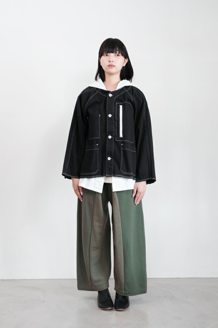 ARTE POVERA アルテポーヴェラ ブラック染デニムノーカラージャケット