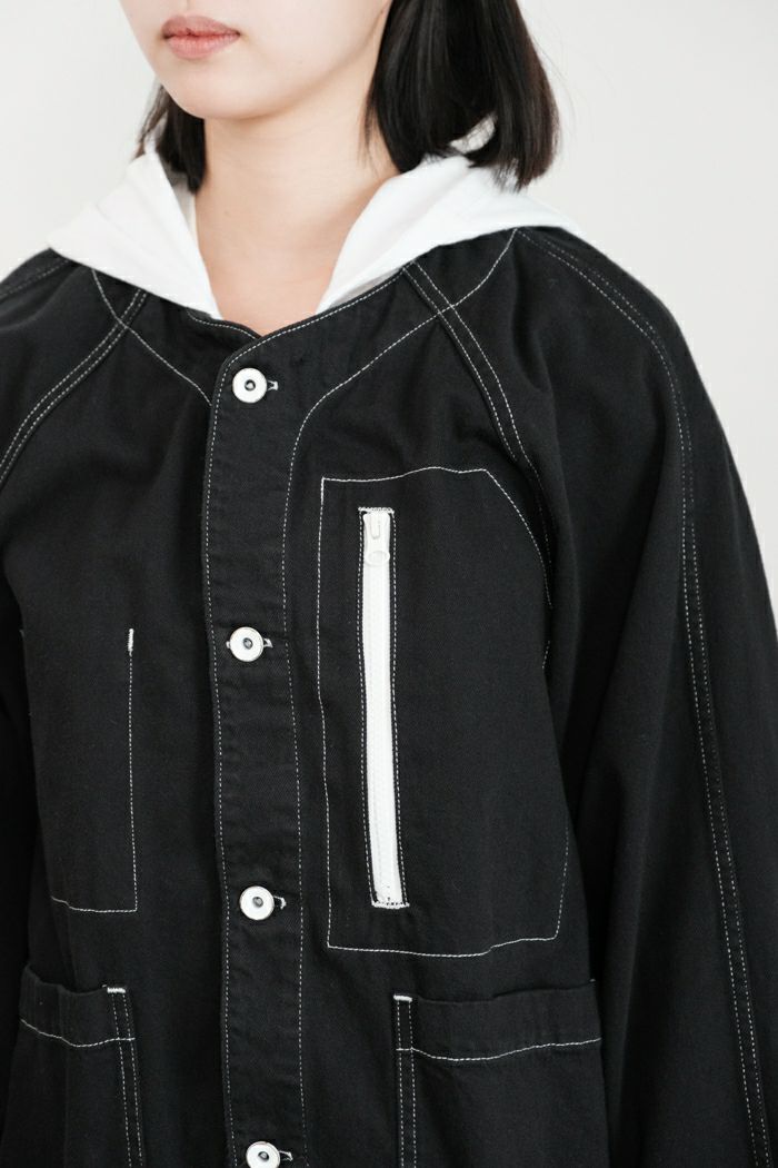 ARTE POVERA アルテポーヴェラ ブラック染デニムノーカラージャケット