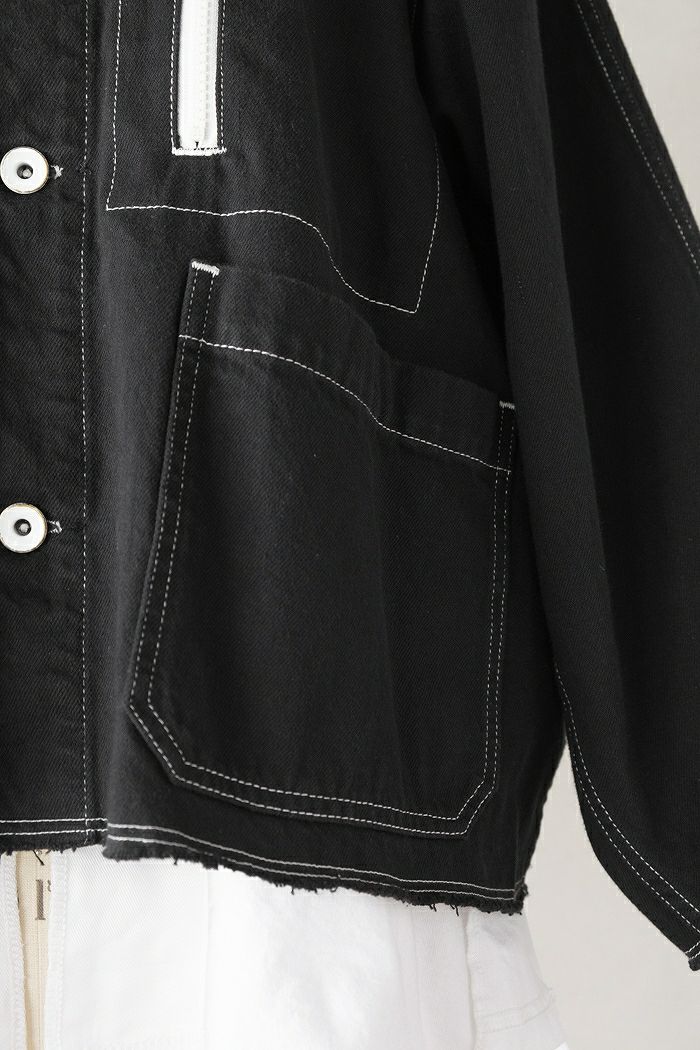 ARTE POVERA アルテポーヴェラ ブラック染デニムノーカラージャケット