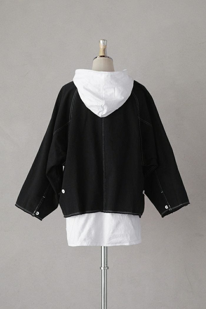 ARTE POVERA アルテポーヴェラ ブラック染デニムノーカラージャケット