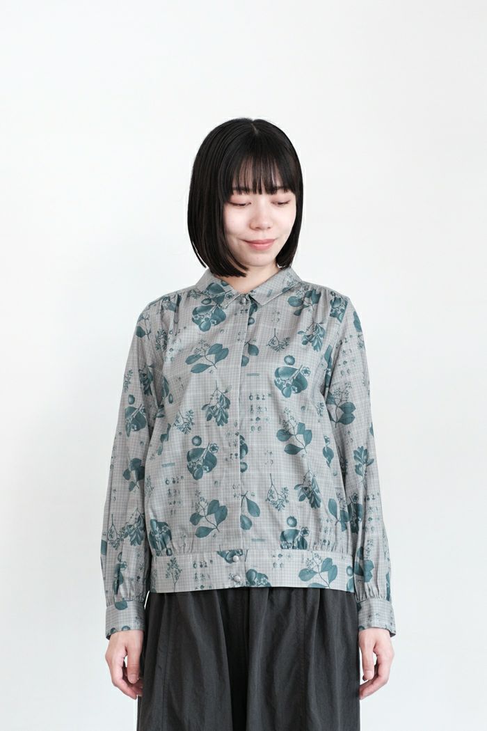 Porter des boutons ポルテデブトン LIBERTY PRINTスクエアカラーブラウス(24AW) | T.T. GARRET