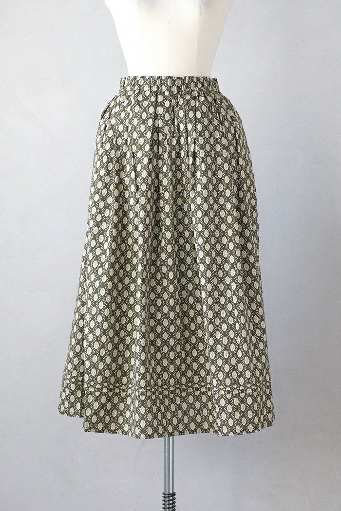sosotto ソソット <br>ツタ柄　タックギャザースカート(24AW)