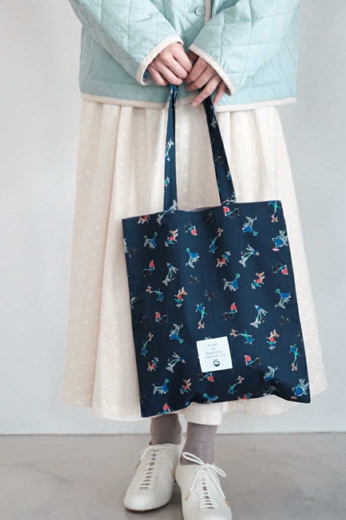 Pont de Chalons ポンデシャロン <br>コットン散歩柄バッグ(24AW)