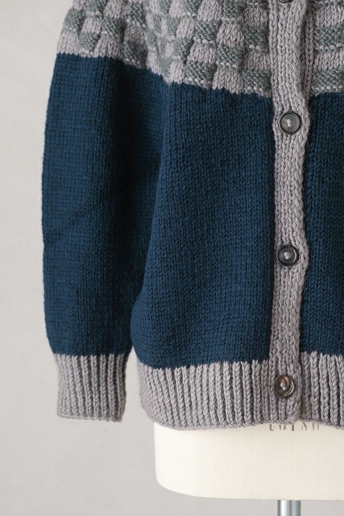 PAR ICI パーリッシィ ネパール市松求心柄カーディガン(24AW