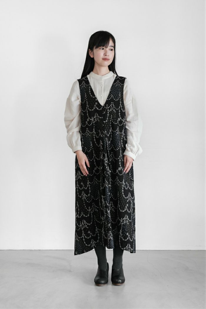 marble SUD マーブルシュッド ティアードチュニック 綿 チャコール  