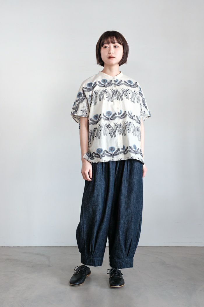 marble SUD マーブルシュッド EMB zassou バンドカラーシャツ(25SS