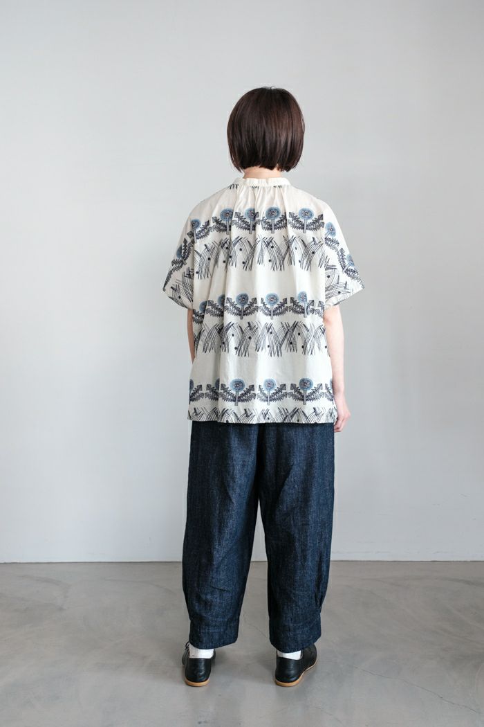 marble SUD マーブルシュッド EMB zassou バンドカラーシャツ(25SS) | T.T. GARRET
