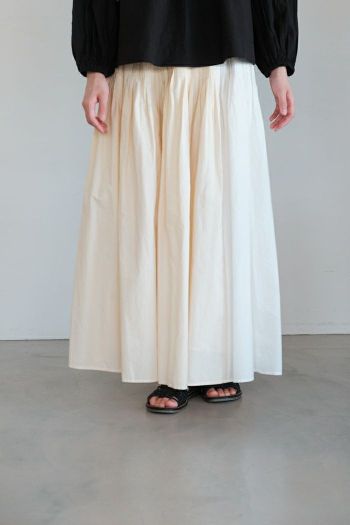 maison de soil メゾン ド ソイル <BR>40S ORGANIC POPLIN PINTUCK FLARED SKIRT CRAZY PATCH WORK(25SS)