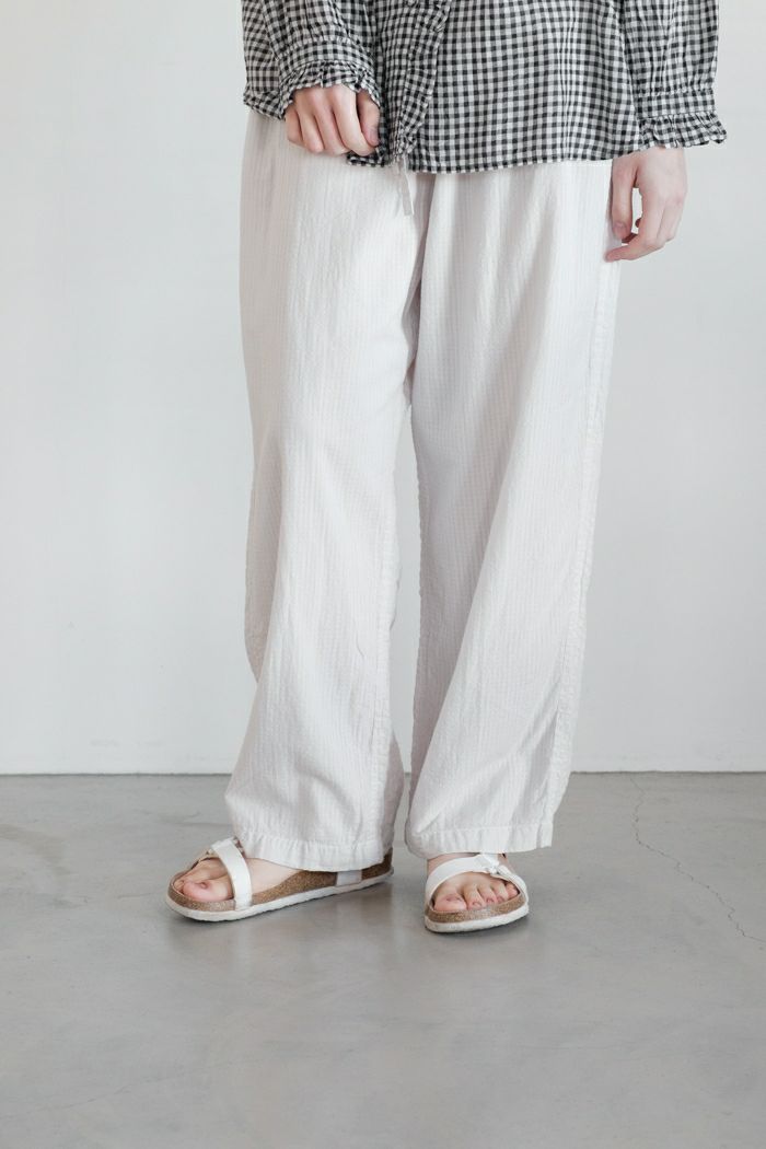 maison de soil メゾン ド ソイル <BR>80s ORGANIC CHECK COMBI OVERDYE EASY PANTS (25SS)