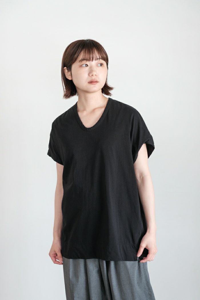 NO CONTROL AIR ノーコントロールエアー <br>コットンポーラル天竺 クルーネックフレンチスリーブプルオーバー(25SS)