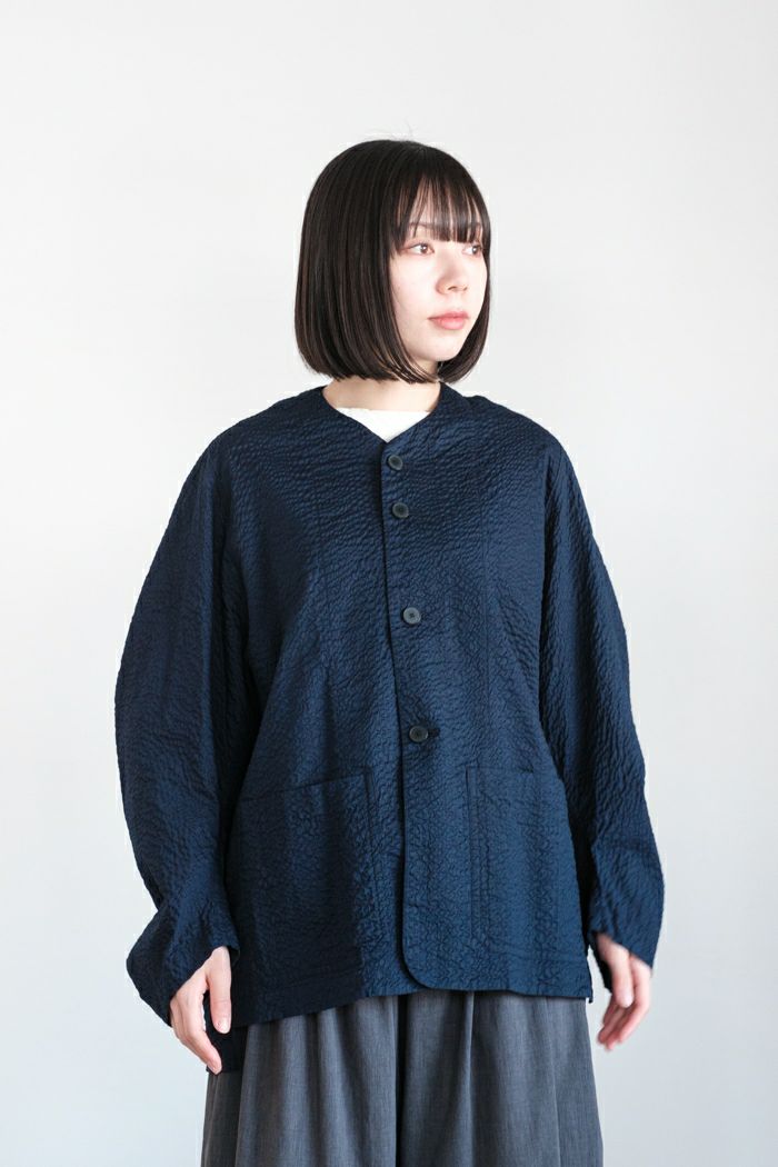 FIRMUM フィルマム <br>フレンチツィルリップルカーブビッグスリーブカーディガン(25SS)