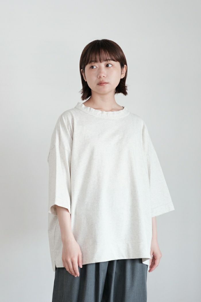 FIRMUM フィルマム <br>微強撚綿天竺6分袖プルオーバー(25SS)