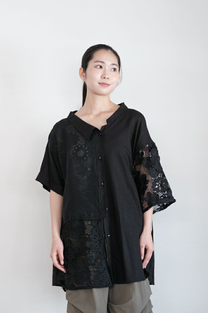 bedsidedrama ベッドサイドドラマ <br>Freehands Patern Shirt (25SS)