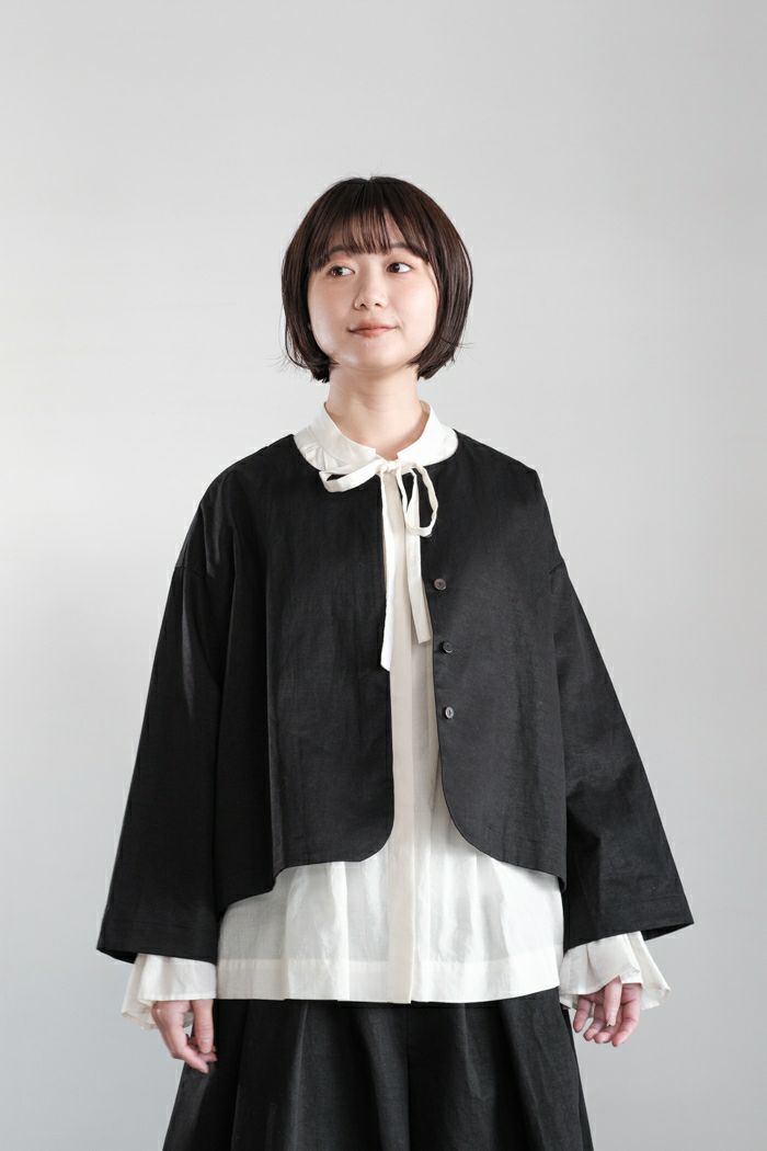 MAGALI マガリ <br>コットンリネンリンクル・プリーツジャケット(25SS)