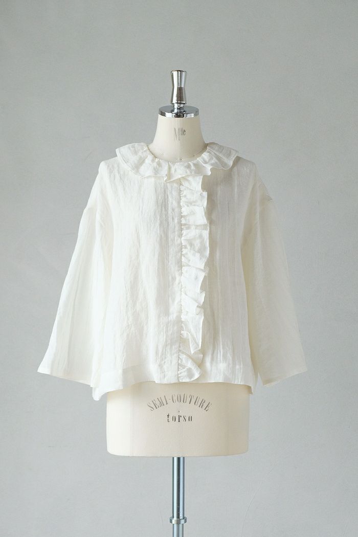 MAGALI マガリ コルトレイクリネン・フリルブラウス(25SS