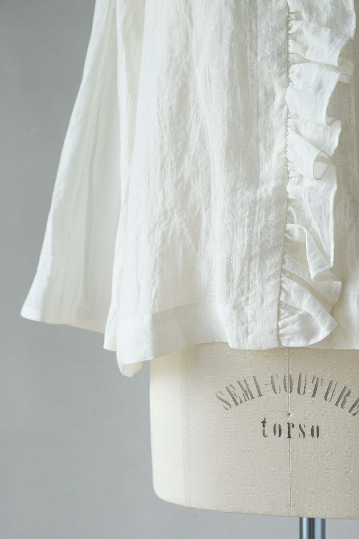 MAGALI マガリ コルトレイクリネン・フリルブラウス(25SS) | T.T. GARRET