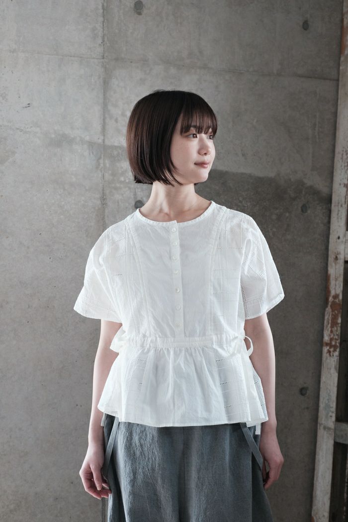 MAGALI マガリ ガーメントダイ・コットンレース・ブラウス(25SS) MAGALI マガリ ガーメントダイ・コットンレース・ブラウス(25SS