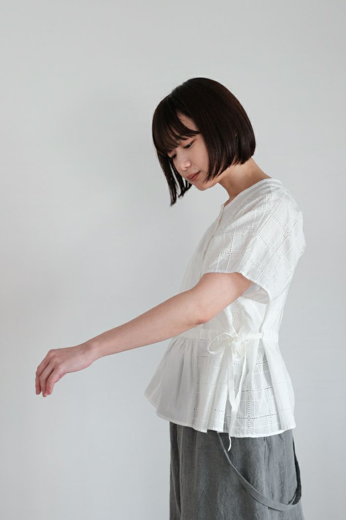 MAGALI マガリ ガーメントダイ・コットンレース・ブラウス(25SS