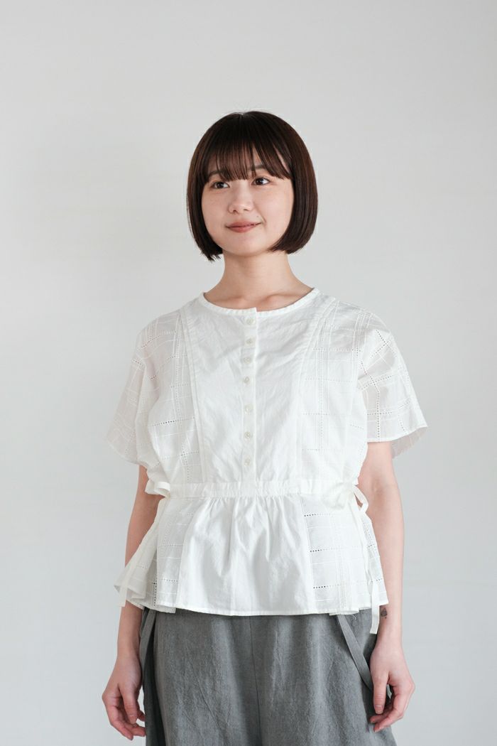 MAGALI マガリ ガーメントダイ・コットンレース・ブラウス(25SS