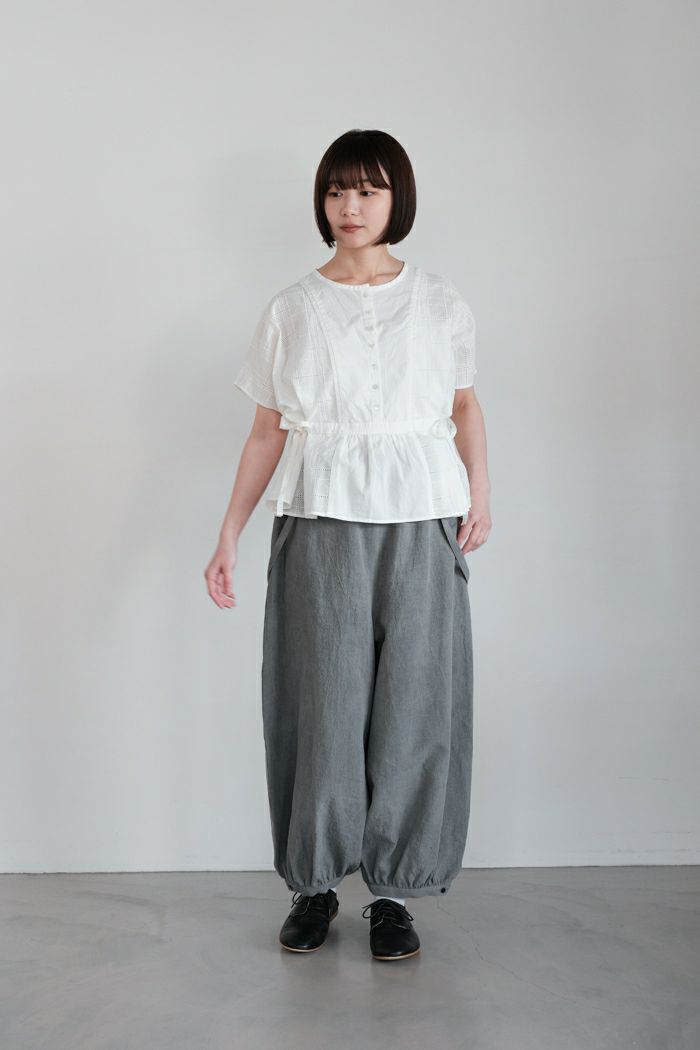 MAGALI マガリ ガーメントダイ・コットンレース・ブラウス(25SS) MAGALI マガリ ガーメントダイ・コットンレース・ブラウス(25SS