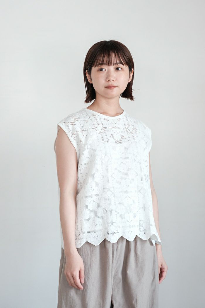 【ネット限定】 ROBE オーガニックコットンレース ローブデポー PEAU de トップス