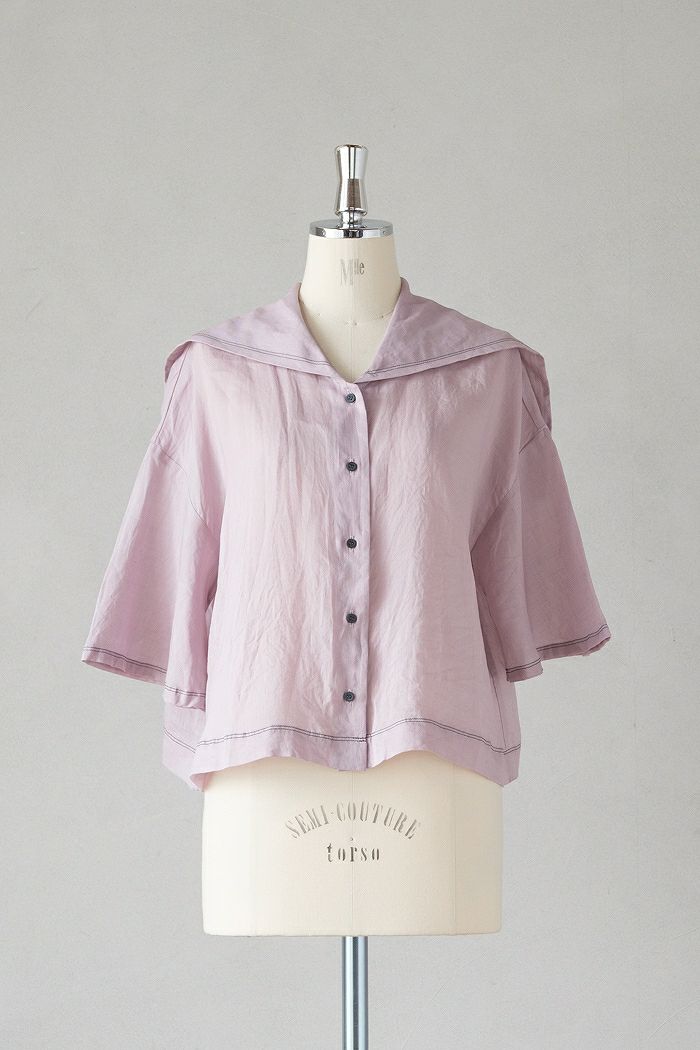 ROBE de PEAU ローブデポー <br>グランドセーラーカラー ブラウス(25SS)