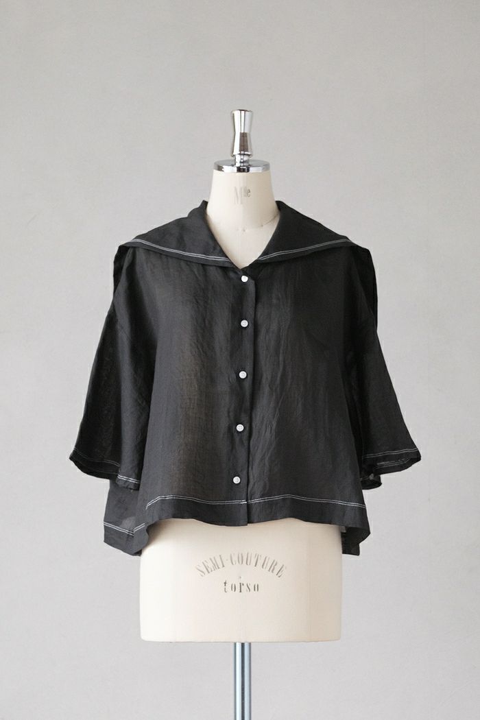 ROBE de PEAU ローブデポー <br>グランドセーラーカラー ブラウス(25SS)