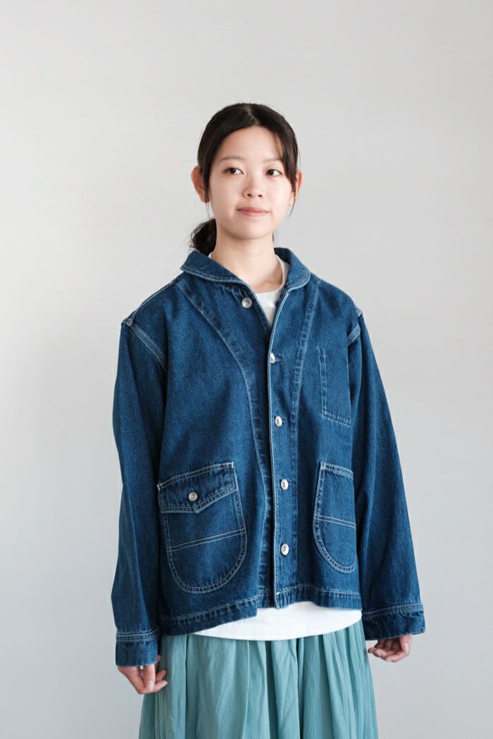 PAR ICI パーリッシィ <br>バイオウォッシュデニム ショールカラーブルゾン(25SS)