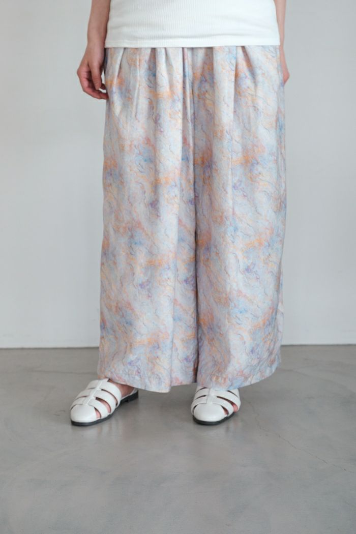 ROBE de PEAU ローブデポー <br>マーブルパターンワイドパンツ(25SS)