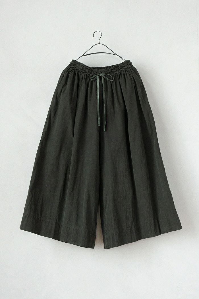 GASA ガサ 想像と創造ギャザーフリルパンツ brown + black GASA ガサ 想像と創造ギャザーフリルパンツ brown + black