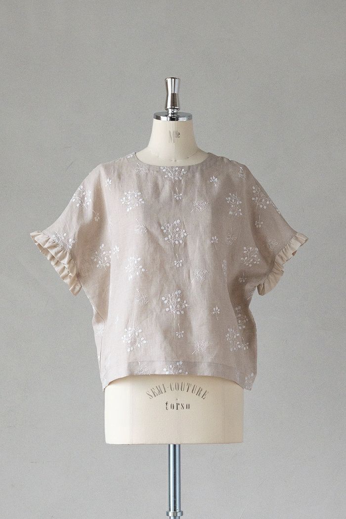 MAGALI マガリ <br>TSUBOMIリネン・フリルスリーブ・プルオーバー(25SS)