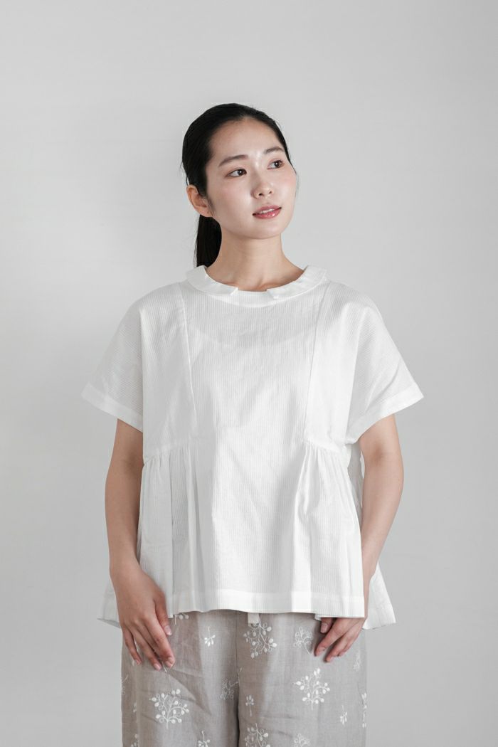 MAGALI マガリ <br>コットンドビー・ウエストギャザープルオーバー(25SS)