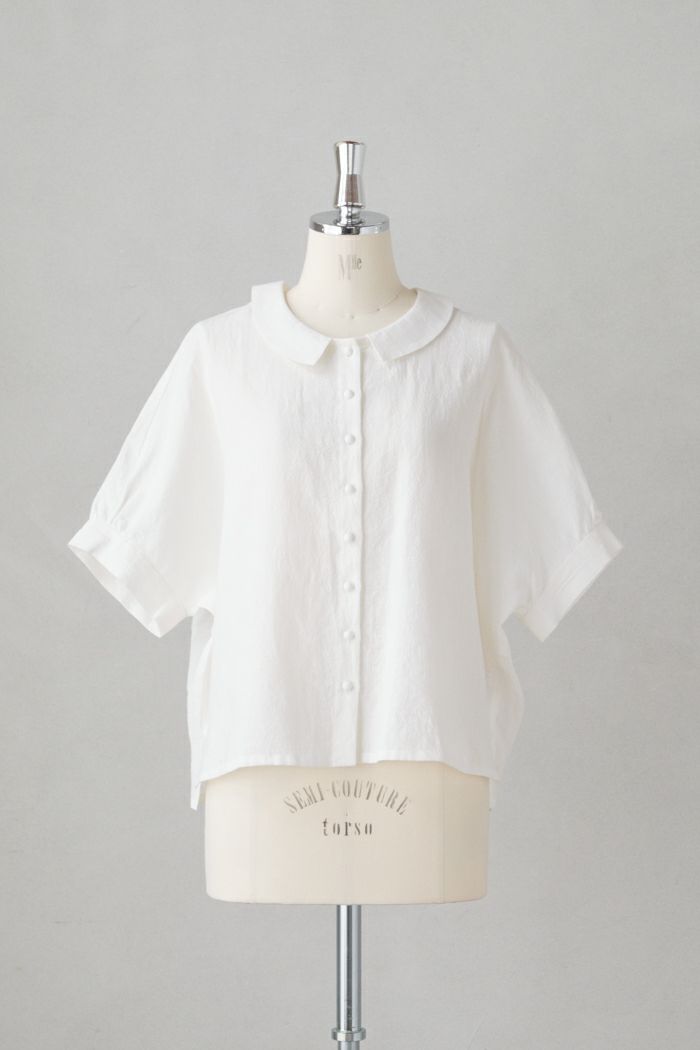 MAGALI マガリ <br>リネンコットン・フラットカラーブラウス(25SS)
