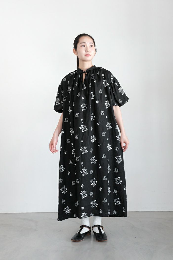 MAGALI マガリ TSUBOMI リネン・バルーン袖ペザントワンピース