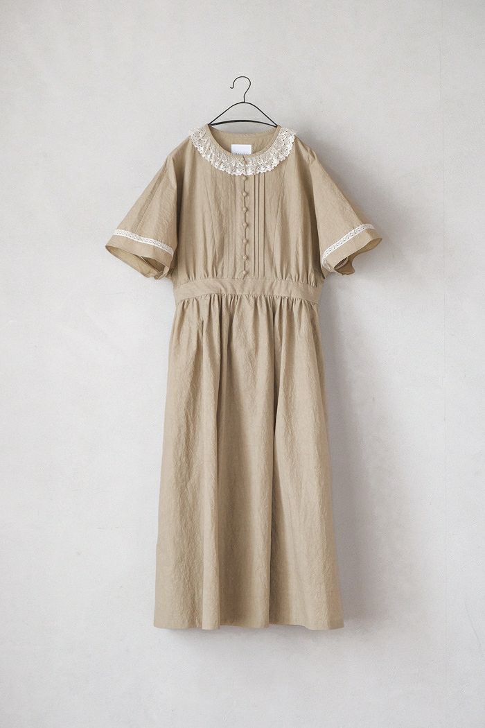 MAGALI マガリ コットンリネン・ファナージュ・クラシックワンピース