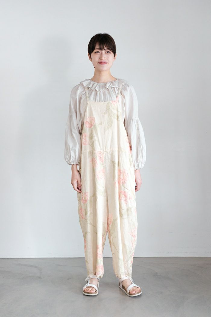 Gauze# ガーゼ <br>アンティークフラワープリントトラベルサロペット(25SS)