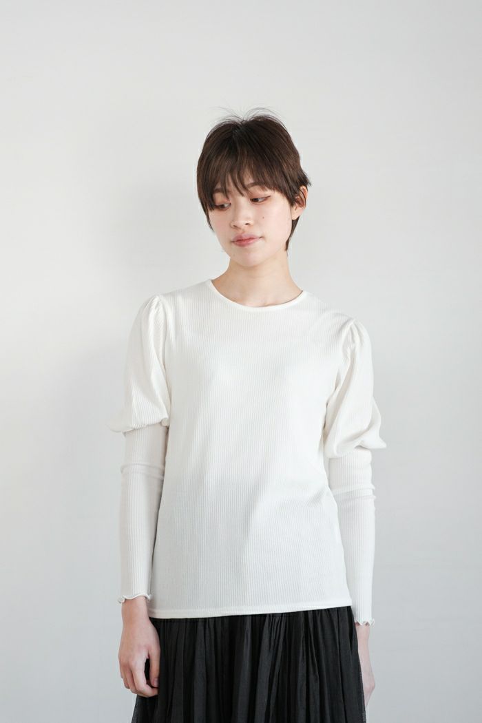 Gauze# ガーゼ <br>キュリオスギャザースリーブ リブプルオーバー(25SS)
