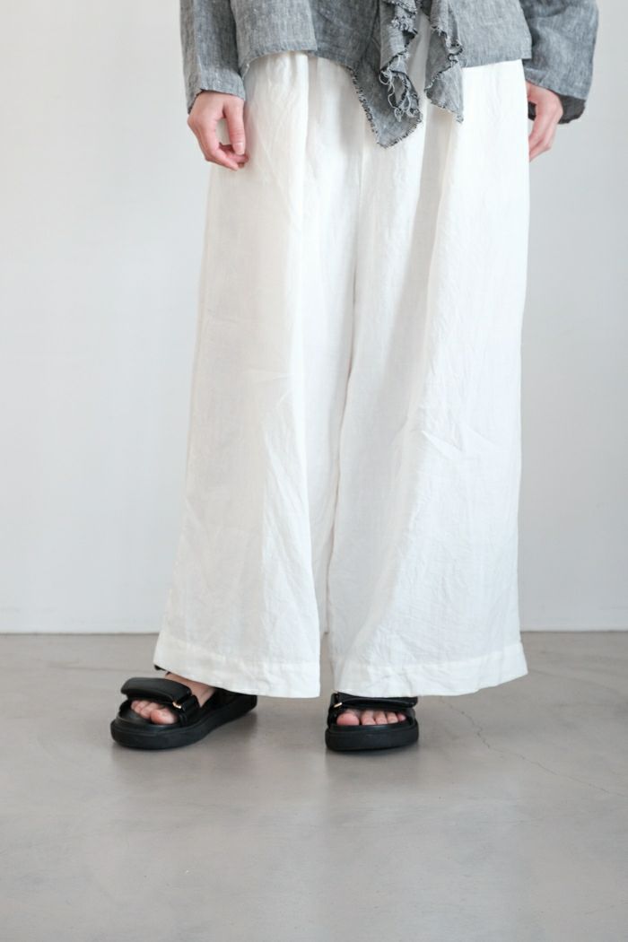 Gauze# ガーゼ <br>ナチュラルドライリネン新ルーミーパンツ(25SS)