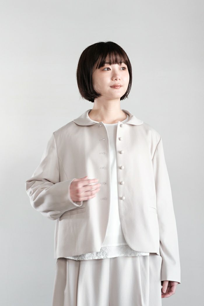 Utilite ユティリテ <BR>ギャバストレッチ  フラットカラージャケット(25SS)