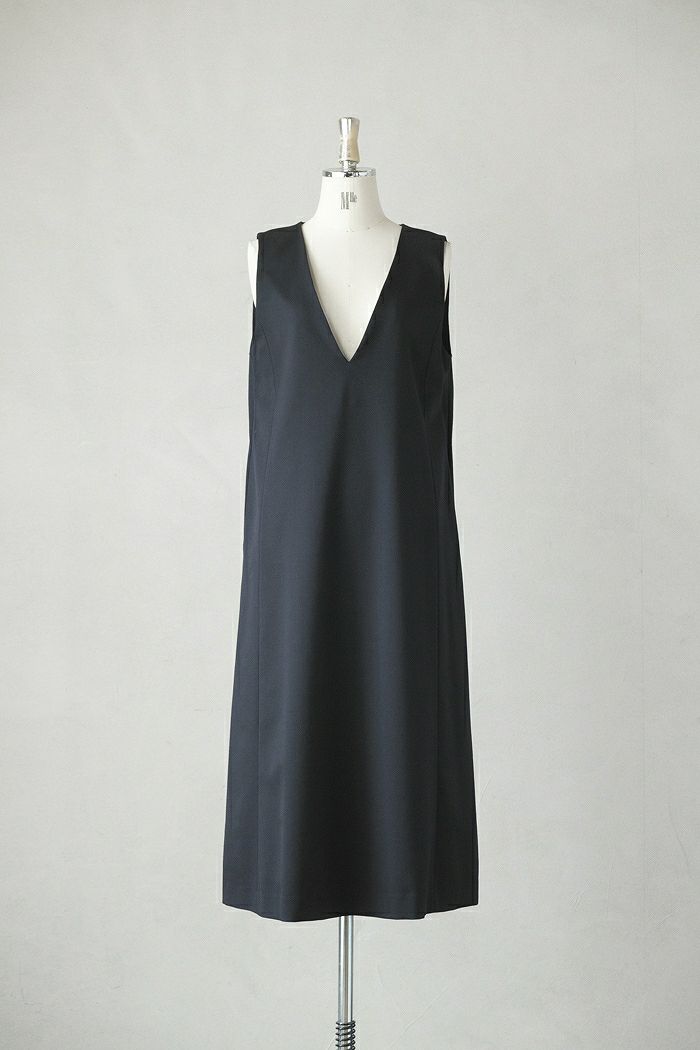 Utilite ユティリテ <BR>ギャバストレッチ セミフレアーワンピース(25SS)
