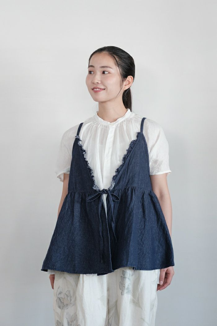 Gauze# ガーゼ <br>ライトデニム カシュクールキャミソール(25SS)