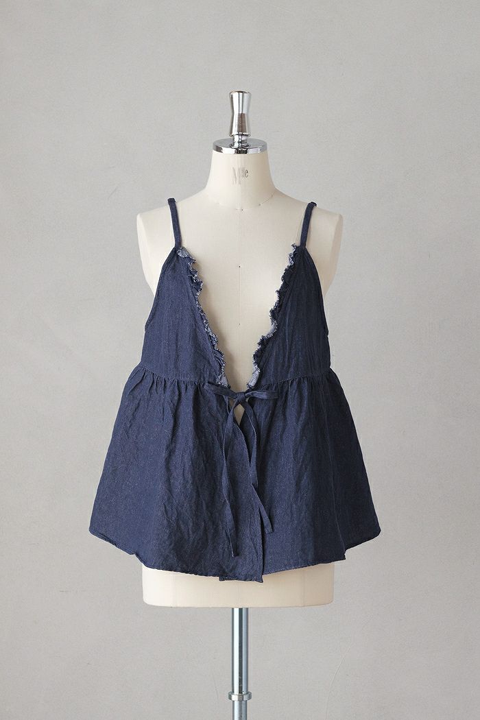 Gauze# ガーゼ <br>ライトデニム カシュクールキャミソール(25SS)