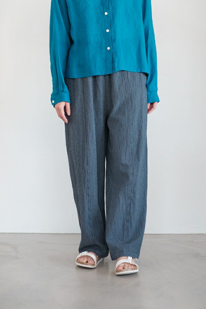 PAR ICI パーリッシィ <br>シボコットン 切り替えパンツ (25SS)