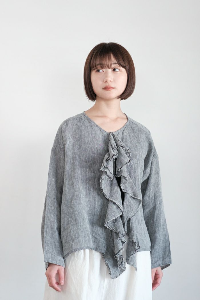 Laboratory ラボレイトリー <br>クワイエットフリルブラウス(25SS)