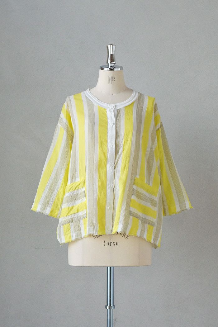ARTE POVERA アルテポーヴェラ <br>インドコットンストライプ カーディガン(25SS)