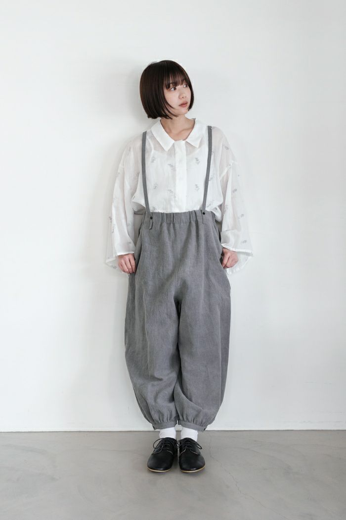 マガリ MAGALI フレンチリネン＆コットン　サスペンダーパンツ ▪️完売品▪️MAGALI フレンチリネン&コットン サスペンダー